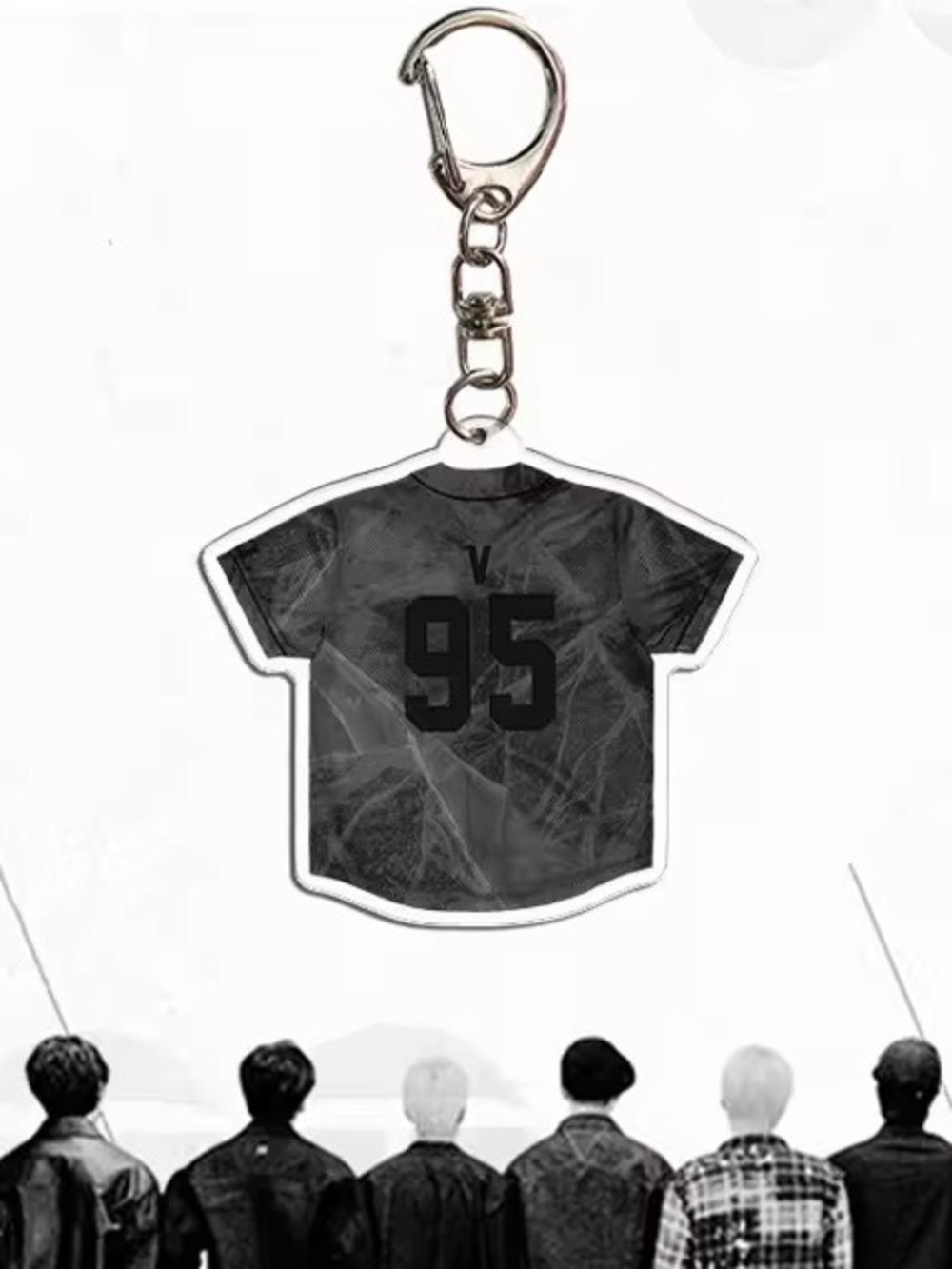 Black Jersey '95' Shirt Keychain with Metal Clasp
